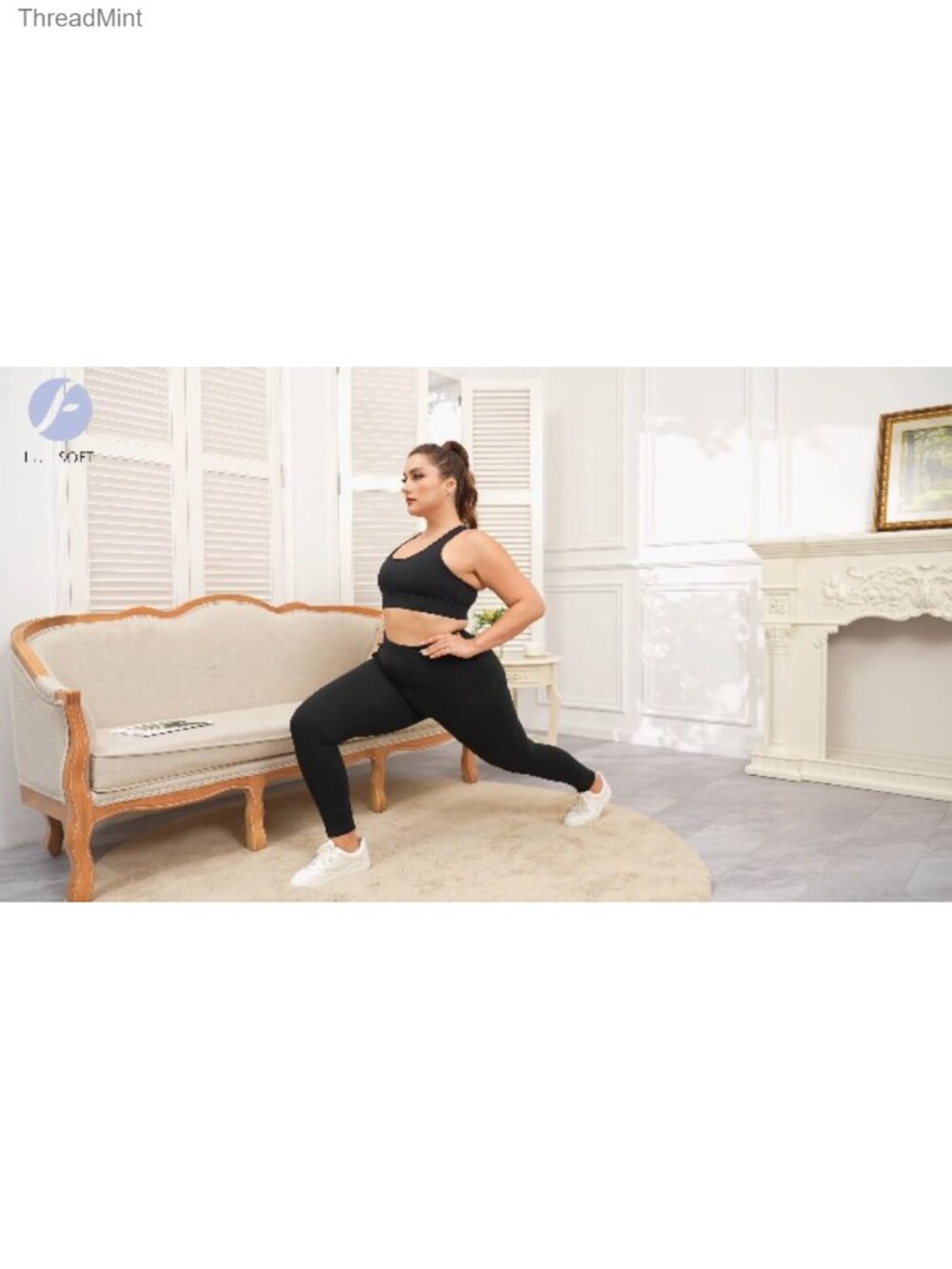 3 Pack Plus Size High Waisted Tummy Control Leggings with Pockets - Picture 6 of 6